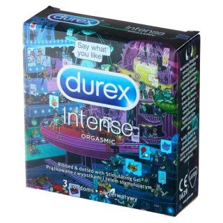 Prezerwatywy Lateksowe Z Prążkami I Wypustkami Oraz Żelem Stymulującym Intense 3 Szt Durex Durex