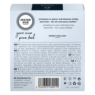 Condoms 47 Mm 3 Pieces Mister.Size Mister Size