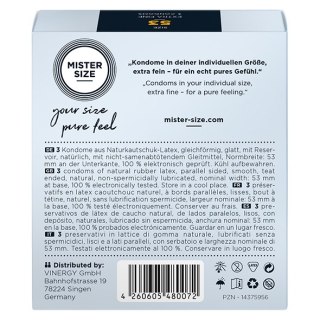 Condoms 53 Mm 3 Pieces Mister.Size Mister Size