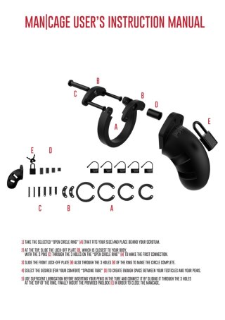 Miękki Silikonowy Pas Cnoty Chastity Model 20 Silicone Cock Cage Black ManCage ManCage