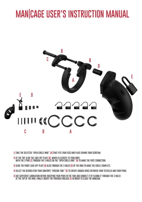 Miękki Silikonowy Pas Cnoty Chastity Model 20 Silicone Cock Cage Black ManCage ManCage