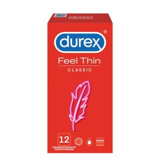Super Cieńkie Prezerwatywy Lateksowe Feel Thin Classic 12 Szt. Durex Durex