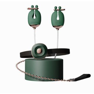 Zaciski No.2 Vibrating Nipple Clamps And Choker Set Green Qingnan Qingnan