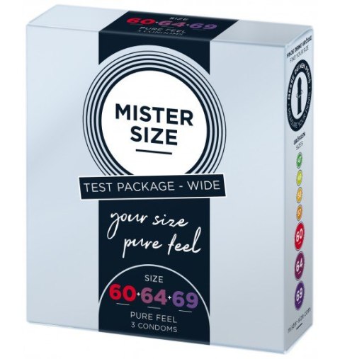 Zestaw 3 Prezerwatyw O Różnej Średnicy Testbox 60-64-69 3 Condoms Mister.Size Mister Size
