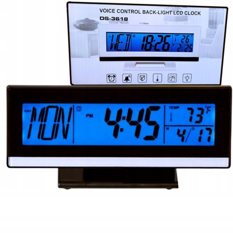 Budzik elektroniczny cyfrowy z wyświetlaczem termometr data alarm zegarek Fortrade