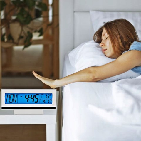 Budzik elektroniczny cyfrowy z wyświetlaczem termometr data alarm zegarek Fortrade