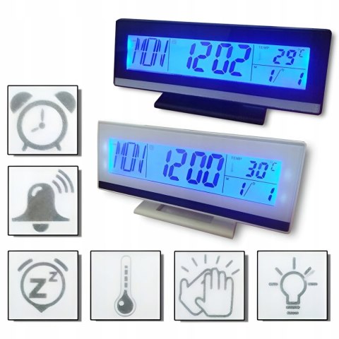 Budzik elektroniczny cyfrowy z wyświetlaczem termometr data alarm zegarek Fortrade