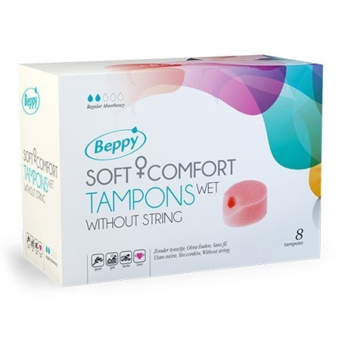 Tampony Bez Sznurka Nawilżane Soft Comfort Tampons Wet 8 Szt. Beppy Beppy