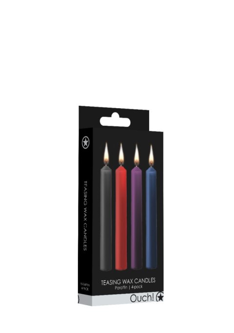 Teasing Wax Candles 4-Pack Mixed Colors - Wielokolorowy Zestaw Świec Do Bdsm Ouch! by Shots Ouch! by Shots