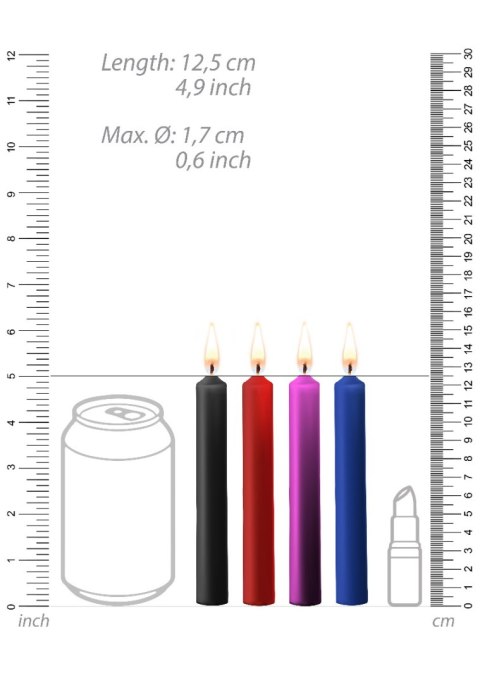 Teasing Wax Candles 4-Pack Mixed Colors - Wielokolorowy Zestaw Świec Do Bdsm Ouch! by Shots Ouch! by Shots