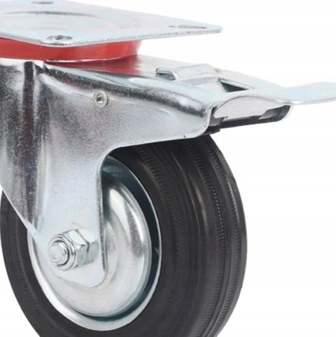 Kółka do wózka średnie 3 cale z hamulcem Fortrade