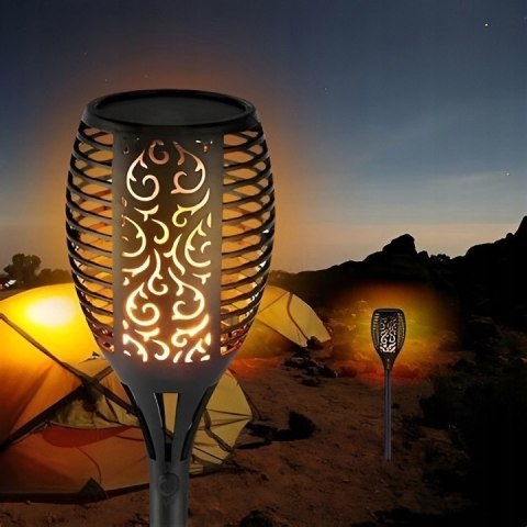 LAMPA SOLARNA OGRODOWA POCHODNIA LAMPKI SOLARNE DO OGRODU LED Fortrade