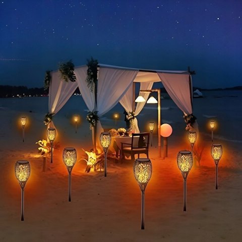 LAMPA SOLARNA OGRODOWA POCHODNIA LAMPKI SOLARNE DO OGRODU LED Fortrade