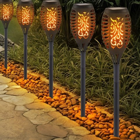 LAMPA SOLARNA OGRODOWA POCHODNIA LAMPKI SOLARNE DO OGRODU LED Fortrade