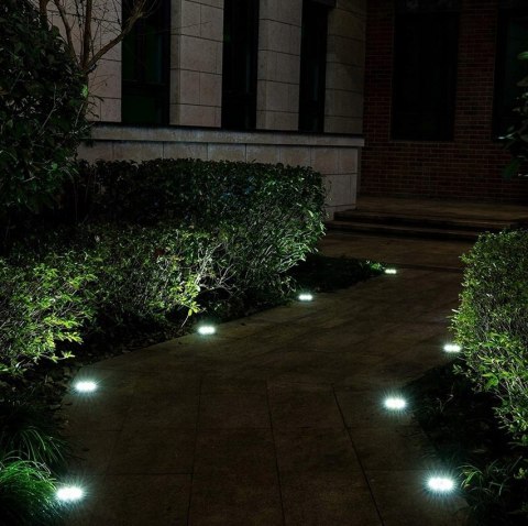 LAMPKA OGRODOWA SOLARNA DYSK LED WBIJANA NAJAZDOWA GRUNTOWE LAMPY DYSKI Fortrade