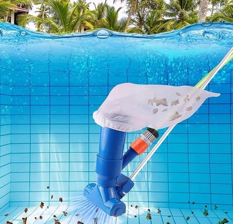 ODKURZACZ DO BASENU Z DRĄŻKIEM ZESTAW DO CZYSZCZENIA DNA BASENU