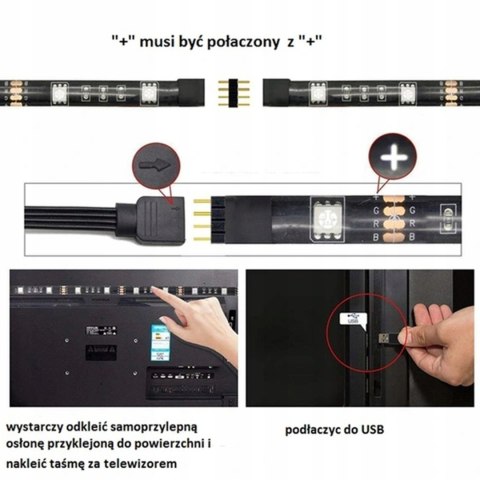 Taśma led 1m tv rgb + pilot Fortrade