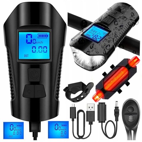 Zestaw lampek rowerowych z licznikiem Fortrade