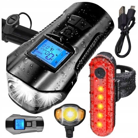 Zestaw lampek rowerowych z licznikiem Fortrade