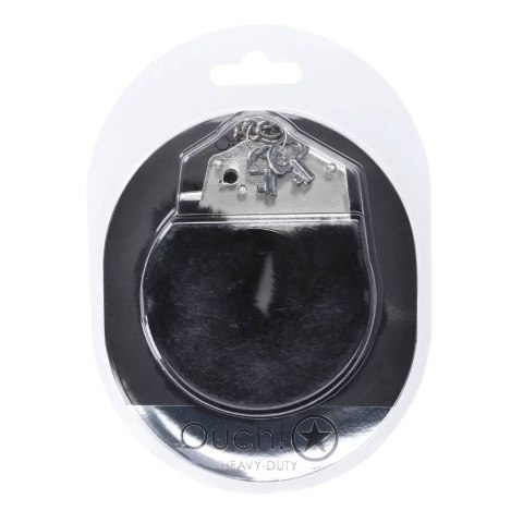 Kajdanki Heavy-Duty Fluffy Handcuffs Black Ouch! Ouch! by Shots