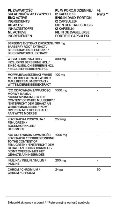 Suplement Diety 60 Kapsułek Sugar Control Qi-Nu Qi-Nu