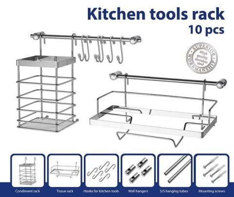 RELING KUCHENNY 10 ELEMENTOWY METLEX MX-4540 srebrny Metlex