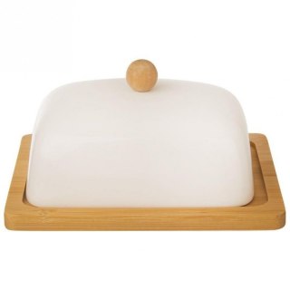 MASELNICZKA MASELNICA PORCELANOWA BAMBUSOWA BIAŁA Orion