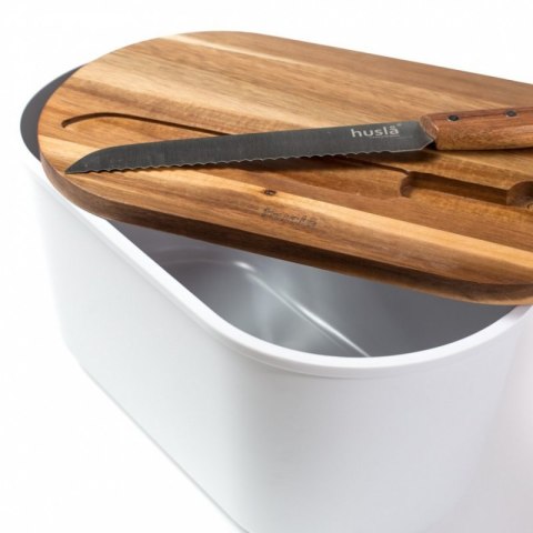 CHLEBAK HUSLA Z DESKĄ DO KROJENIA I NOŻEM 73940 Husla