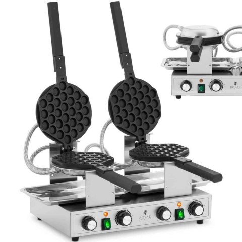 Gofrownica bąbelkowa podwójna do gofrów bubble waffle TEFLON 2 x 1400 W Royal catering