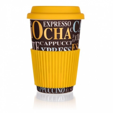 KUBEK CERAMICZNY 400ml Z POKRYWĄ SILKONOWĄ BANQUET GO coffee Banquet