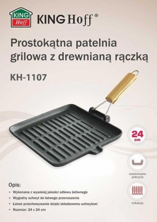 ŻELIWNA PATELNIA GRILLOWA KINGHOFF KH-1107 24cm Kinghoff