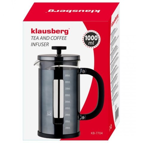 ZAPARZACZ TŁOKOWY DO KAWY/HERBATY 1000ml KLAUSBERG KB-7704 Klausberg