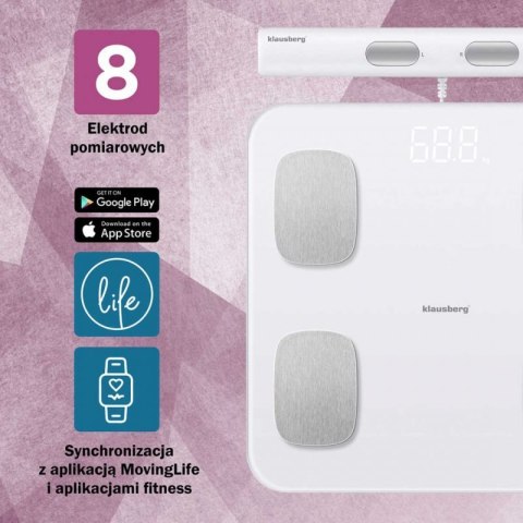 ANALITYCZNA WAGA ŁAZIENKOWA SMART IOS ANDROID KLAUSBERG KB-7853 Klausberg