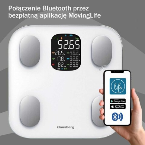 ANALITYCZNA WAGA ŁAZIENKOWA SMART IOS ANDROID KLAUSBERG KB-7855 Klausberg