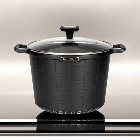 GARNEK GRANITOWY Z POKRYWĄ 24cm 6,5L E-7032 Elitehoff