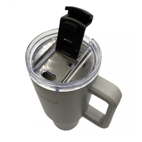 STALOWY KUBEK TERMICZNY TERMOS 1200ml Z RĄCZKĄ I SŁOMKĄ KM-2173 Kamille