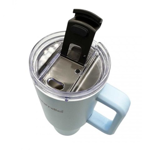 STALOWY KUBEK TERMICZNY TERMOS 1200ml Z RĄCZKĄ I SŁOMKĄ KM-2174 Kamille