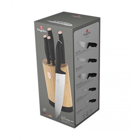 ZESTAW NOŻY BERLINGER HAUS BH-2752 BLACK ROSE W BLOKU BAMBUSOWYM Berlinger haus