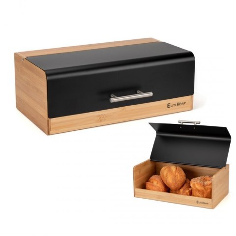 CHLEBAK BAMBUSOWY POJEMNIK NA PIECZYWO E-6067 CZARNY Elitehoff