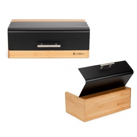 CHLEBAK BAMBUSOWY POJEMNIK NA PIECZYWO E-6067 CZARNY Elitehoff