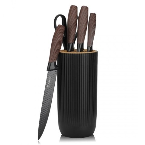 ZESTAW NOŻY KUCHENNYCH Z TASAKIEM W STOJAKU E-6309 Elitehoff