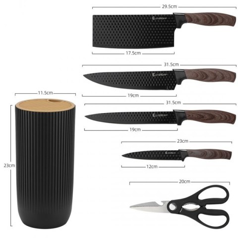 ZESTAW NOŻY KUCHENNYCH Z TASAKIEM W STOJAKU E-6309 Elitehoff