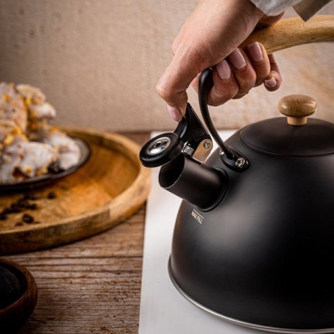 CZAJNIK 2,5L Z GWIZDKIEM KINGHOFF KH-1999 CZARNY MAT Kinghoff