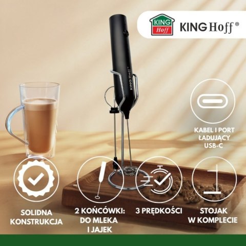 ELEKTRYCZNY MIKSER DO KOKTAJLI SPIENIACZ DO MLEKA KINGHOFF KH-2001 Kinghoff