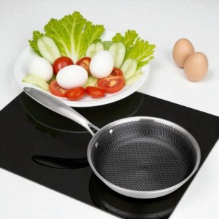 PATELNIA STALOWA 22cm Z POWŁOKĄ PLASTER MIODU E-7546 Elitehoff