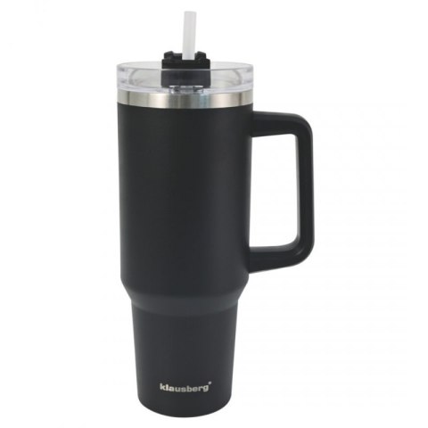 STALOWY KUBEK TERMICZNY TERMOS 1100ml Z RĄCZKĄ I SŁOMKĄ KLAUSBERG KB-7942 Klausberg
