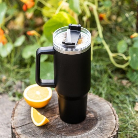 STALOWY KUBEK TERMICZNY TERMOS 1100ml Z RĄCZKĄ I SŁOMKĄ KLAUSBERG KB-7942 Klausberg