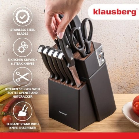 ZESTAW NOŻY KUCHENNYCH I DO STEKÓW W BLOKU KLAUSBERG KB-7985 Klausberg