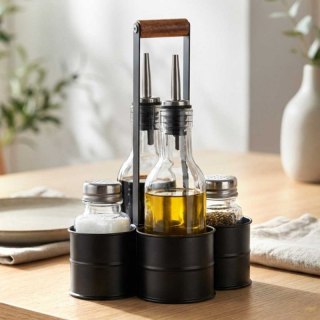 BUTELKI SZKLANE DO OLIWY OCTU 2x 250ml PRZYPRAWNIKI W STOJAKU 229276 Orion