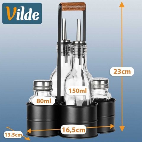 BUTELKI SZKLANE DO OLIWY OCTU 2x 250ml PRZYPRAWNIKI W STOJAKU 229276 Orion